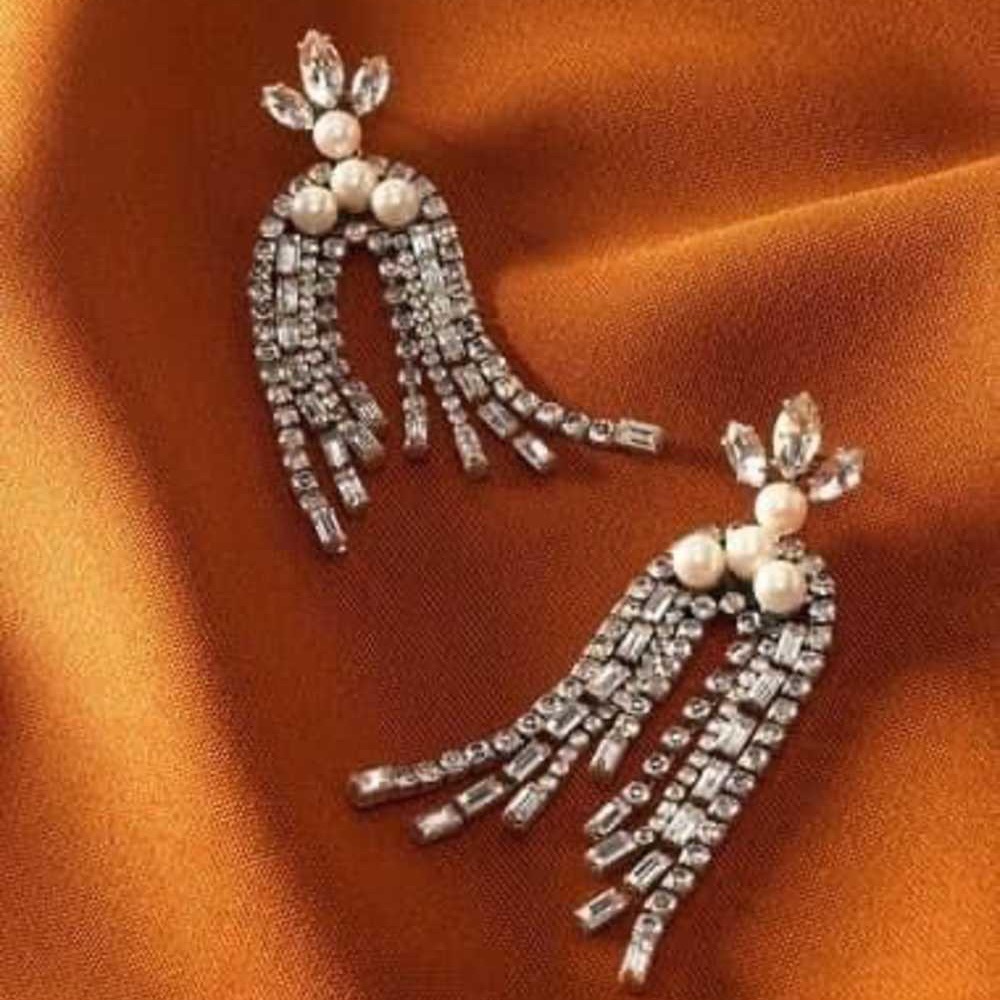 Crystal Waterfall Earrings - Picture 3 of 4